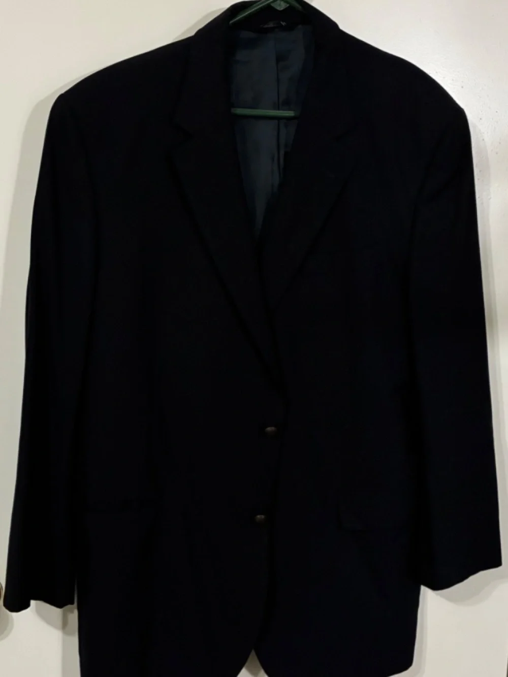 JOS A BANK MENS 100% WOOL 2 BUTTON SPORT JACKET/BLAZER SZ 44 R BLACK